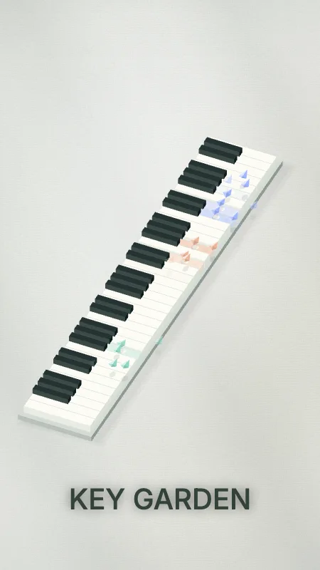 Key Garden: An extended ivory keyboard. At least 61 keys, expanding to cover your MIDI. Paper companions land on each note.
